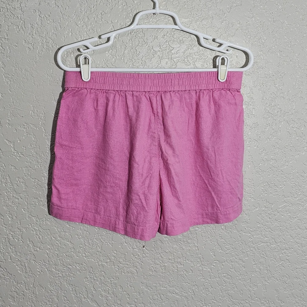 J. Crew Solid Pink Linen Blend Shorts